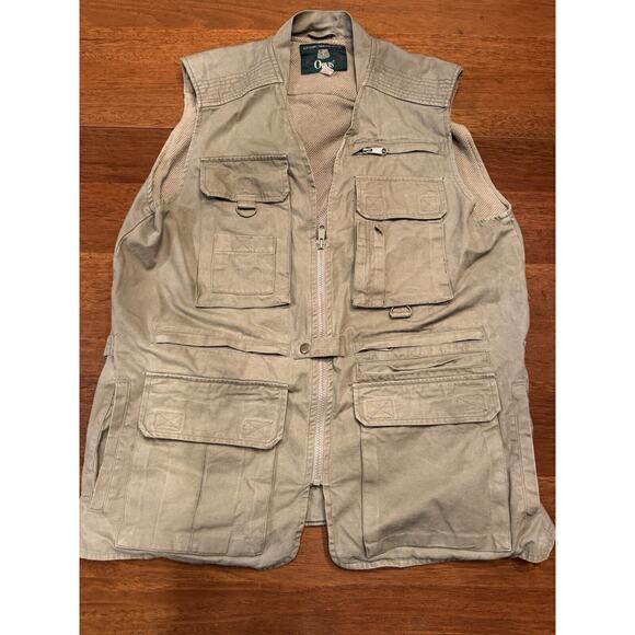 Medium Orvis Safari Photographers Travel Vest Multi Pocket Canvas Mesh Back - Picture 1 of 13